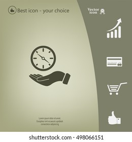 Compass on hand flat icon. Vector illustration EPS.