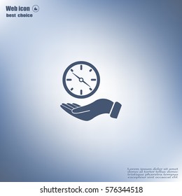 Compass on hand flat icon. Vector illustration EPS.