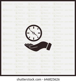Compass on hand flat icon. Vector illustration EPS.