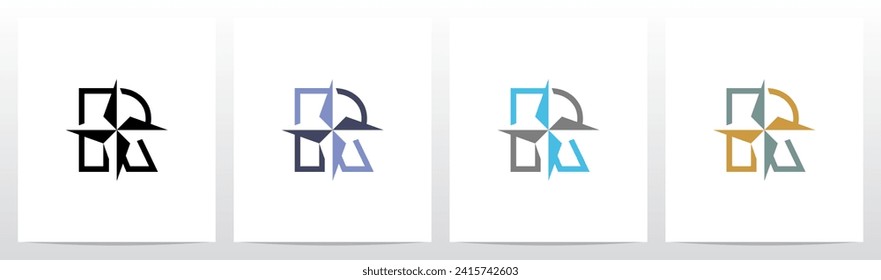 Compass On Letter Logo Design R