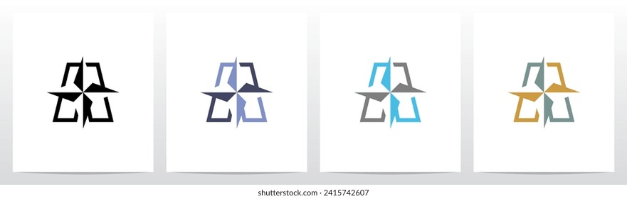 Compass On Letter Logo Design A