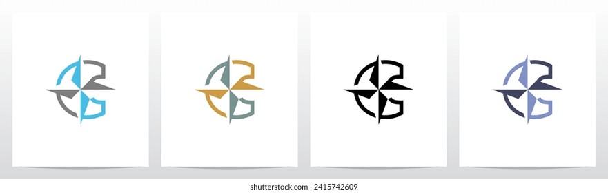 Compass On Letter Logo Design C