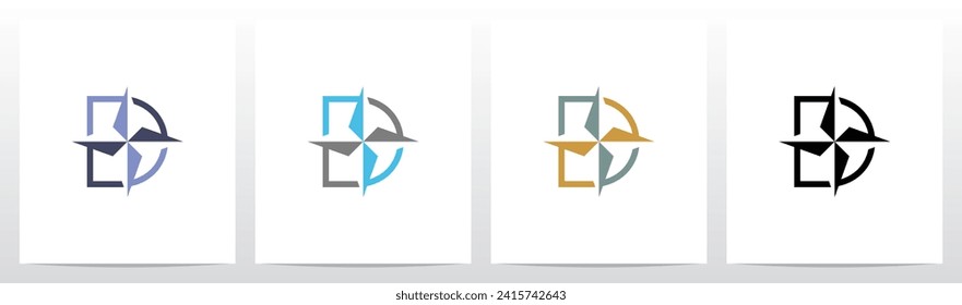 Compass On Letter Logo Design D