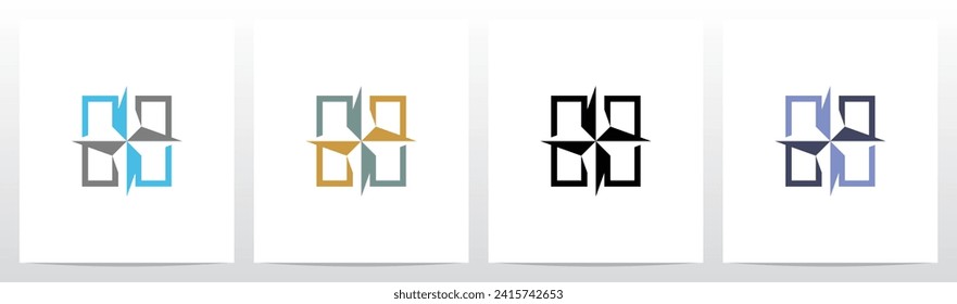 Compass On Letter Logo Design H