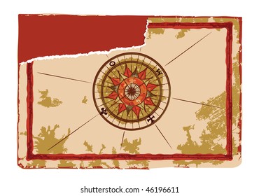 Compass on the old piece of paper.