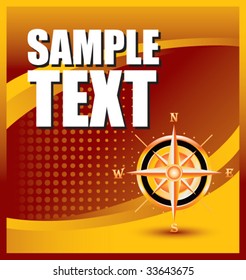 compass on orange background