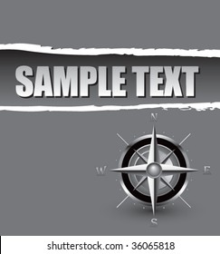 compass on ripped banner