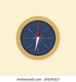 compass on the sand, illustration vector format. 