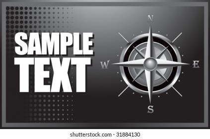 compass on silver banner