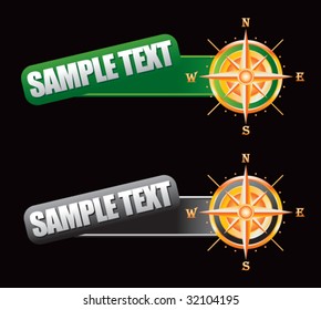 compass on tilted banners