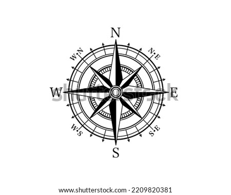 Compass on a white background, arrow navigation. Vector illustration