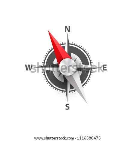 Compass on a white background art. Vector Illustration.