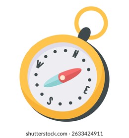 Compass on white background. Illustration of navigation tool for travel, direction, hiking and adventure design