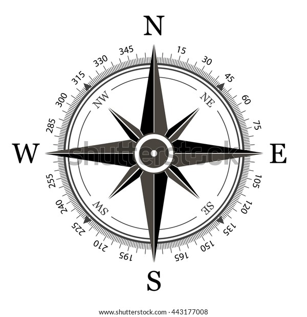 Compass On White Background Vector Illustration Stock Vector (Royalty ...