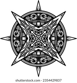 compass ornament vector illustration design