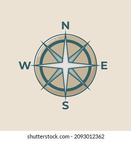 Compass outline and fill style icon illustration. Object icon concept isolated vector. outline and fill style design.