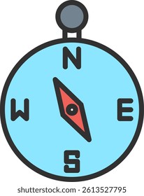 Compass Outline Filled Style Icon