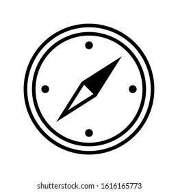 Compass Outline Flat Icon on White. Round compass outline flat icon, isolated on white background