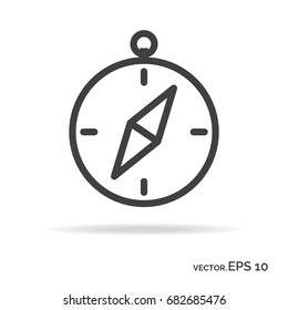 Compass outline icon black color isolated on white background