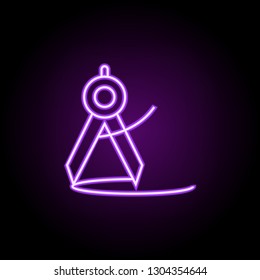 compass outline icon. Elements of Education in neon style icons. Simple icon for websites, web design, mobile app, info graphics