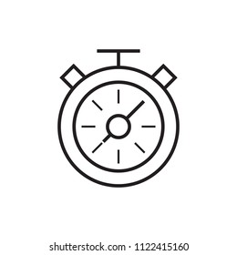 Compass outline icon isolated on white background. Navigation equipment with wind rose logo or logotype template.