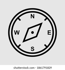 compass outline icon isolated vector illustration