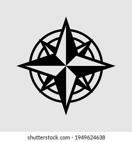 icono de contorno de brújula con ilustración vectorial aislada
