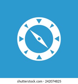 compass outline icon, isolated, white on the blue background. Exclusive Symbols 