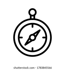 Compass outline icon on isolated white background, Crompass line icon, Compass vector illustration for logo, ui, web, apps, banner, poster, brochure, infographic, etc.