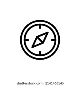 Compass With Outline Icon Vector