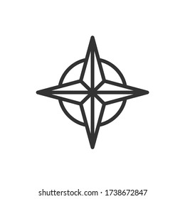 Icono de contorno de brújula. Ilustración vectorial.