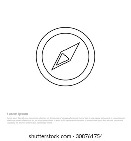 Compass Outline Icon, Vector Illustration, Flat pictogram icon