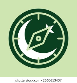 Compass In Pakistan Flag Icon