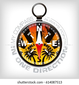 Compass with palms