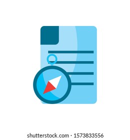 compass paper gps map and navigation vector illustration