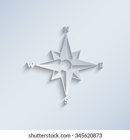 Compass - paper vector icon