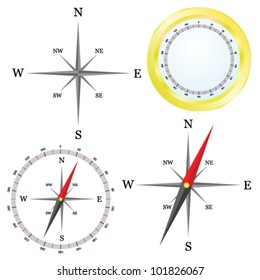 compass in parts vector illustration on white background