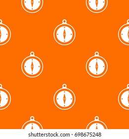 Compass pattern repeat seamless in orange color for any design. Vector geometric illustration