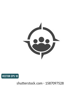 compass people concept company logo template vector eps10