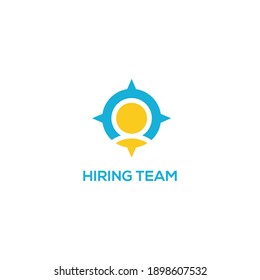 Compass with person for business logo design