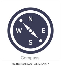 Compass and pin icon concepr