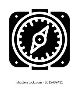 Kompass-Pirat-Glyph-Symbol Vektorgrafik. Paradoxon-Piratenzeichen. isoliertes Kontursymbol