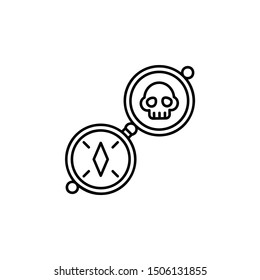 Compass, pirate icon. Element of pirate thin line icon