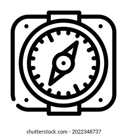 compass pirate line icon vector. compass pirate sign. isolated contour symbol black illustration