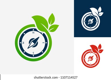 Compass Plant Logo Template Design Vector, Emblem, Design Concept, Creative Symbol, Icon