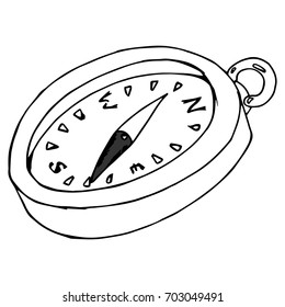 Compass. Pocket compass. Vector illustration.