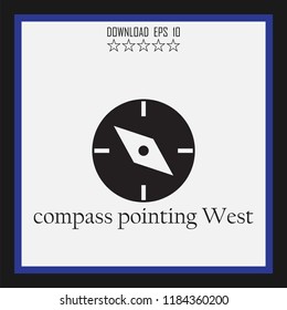 compass pointing West vector icon