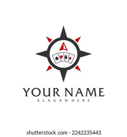 Compass Poker logo vector template, Creative Poker logo design concepts