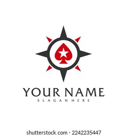 Compass Poker logo vector template, Creative Poker logo design concepts