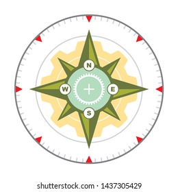 Compass Positioning Navigation System Simple Logo Vector Template